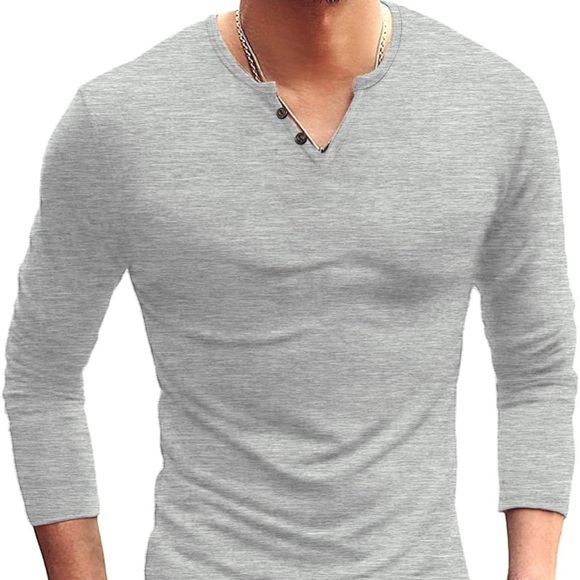 M Men Casual Slim Fit Basic Long Sleeve Fashion T-shirt Summer Stretchy Cotton - Picture 5 of 13